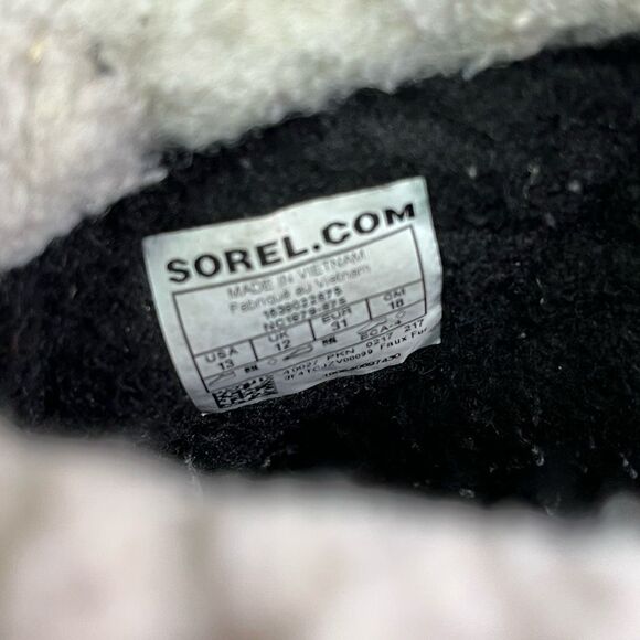 Sorel Kids Sz 13  Pac Red Nylon Waterproof Sherpa Collar Winter Snow Boots - Picture 8 of 8